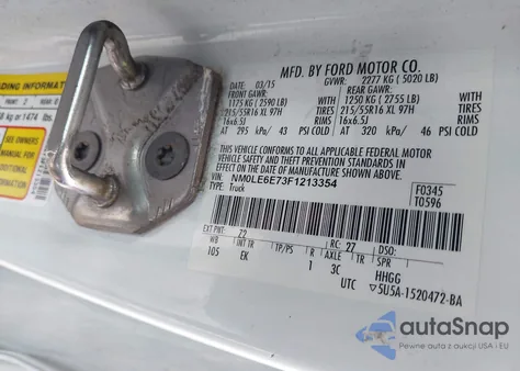 2015 Ford Transit Connect Xl z USA, uszkodzony, nr VIN NM0LE6E73F1213354